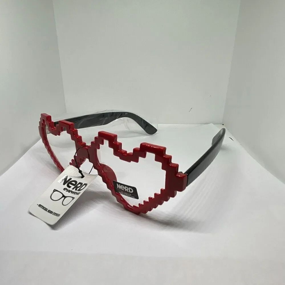Nerd Eyewear Pixel Heart Glasses – UV400 Protection 😎❤️✨